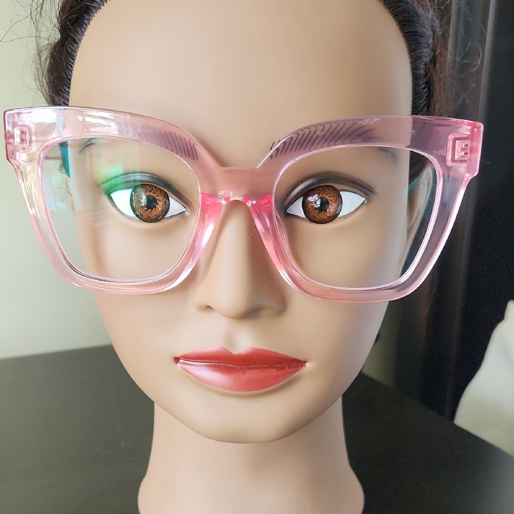 Zeelool Malcolm Square Pink Nonprescription Glasses - Picture 2 of 6